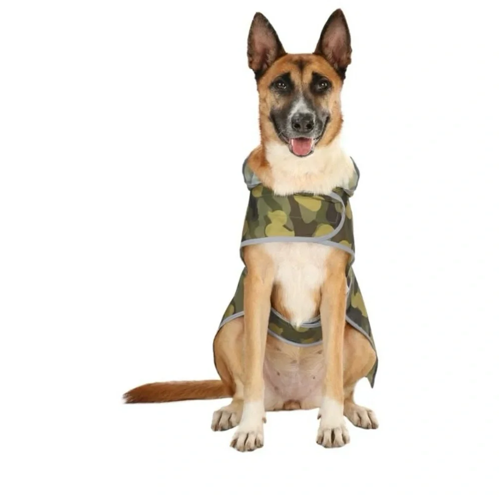 Green Camouflage Ducks Dog Raincoat
